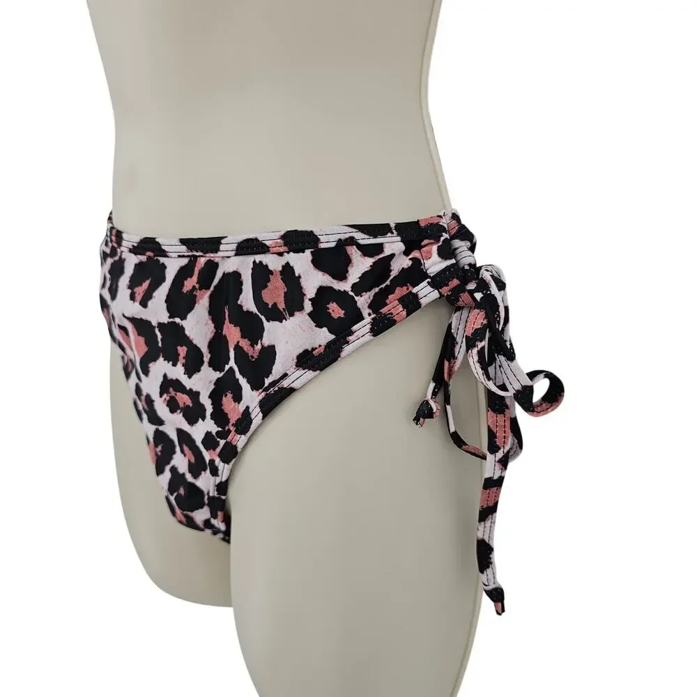 Zando Womans size XL String Bikini Halter Tie 2 Piece Swimsuit Animal Print NWOT